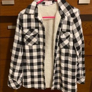 Flannel Shacket with fleece lining